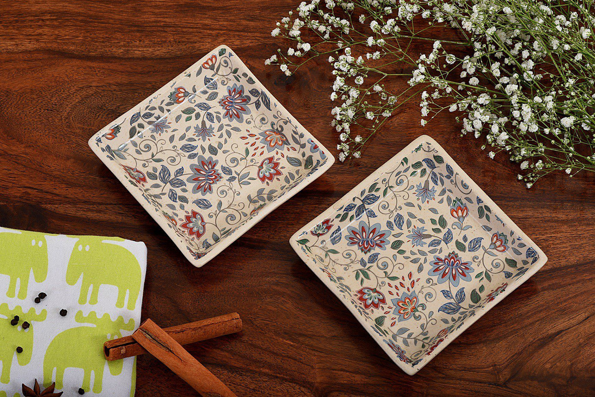 Handmade Ceramic Stoneware Mug & Platter Set Of 4 