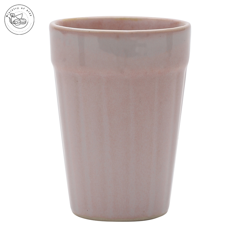Ministry Of Klay Ceramic Cutting Chai Glasses / Microwave Safe, Set of 2, 100ml each, (Pink)